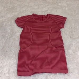 Pink Striped Lululemon Tee NWOT
